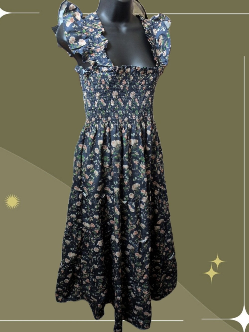 ✨ Hill House Home Ellie Nap Dress In Navy Bluebonnet Floral Size S